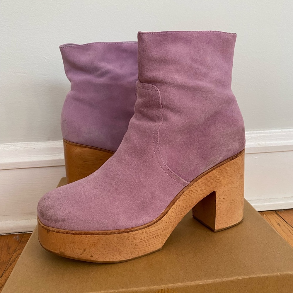 Charlotte Stone Paz Clog Boots Lilac Purple